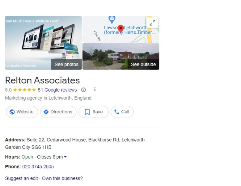 Google Business profile - Relton Asociates - Relton Digital Marketing on Google maps