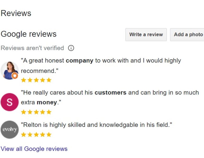 Google reviews for Relton Digital Marketing services on Google Business Profile